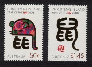 Christmas Is. Chinese New Year 'Year of the Rat' 2v 2008 MNH SG#631-632