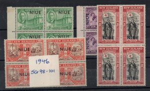 Niue 1946 Peace LHM block set SG98-101 WS28978