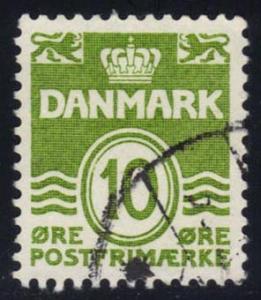 Denmark #318 Numeral (fluoro), used (0.20)