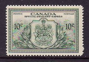 Canada-Sc#E11-Unused 10c green-Special Delivery-og-light hinge-1946-Cdn521-