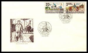 Czechoslovakia 2255-2259 Bicycles Set of Two U/A FDC