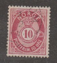 Norway Scott #25 Stamp - Used Single - XYZ