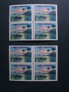 ​PHILIPPINES-1960-SC#817-8- WORLD REFUGEE YEAR -MNH BLOCKS- VERY FINE