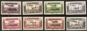 Alexandretta 1938 Scott C1-C8 Syrian Stamps Overprinted MH