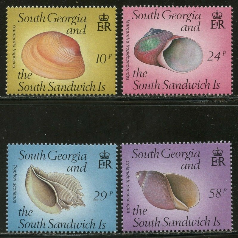 SOUTH GEORGIA Sc#127-130 1988 Sea Shells Complete Set OG Mint NH