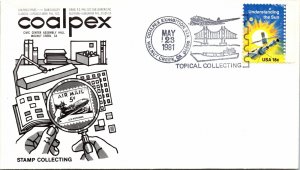 TOPICAL STAMP COLLECTING SPECIAL PICTORIAL POSTMARK COALPEX CACHET 1981 - TYPE 6