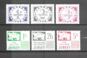Jersey 1969 Postage Due Set   MNH     Sc# J1-6