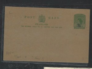 SWAZILAND  (PP0808B)  QEII   1 1/2C/1 1/2D PSC UNUSED 