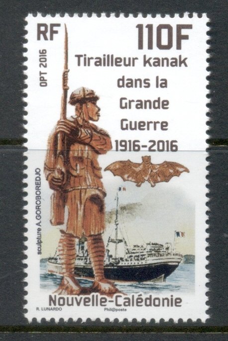 New Caledonia 2016 Kanak Rifleman of WWI MUH