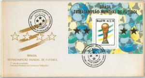 59633 -  BRAZIL - POSTAL HISTORY:  FDC  COVER  1994 - FOOTBALL: Souvenir Sheet 