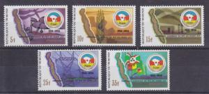 Burundi Sc 643-647 MNH. 1986 CEPGI 10th Anniversary, cplt set, VF. Maps