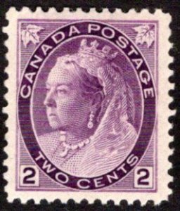 76, Scott, MHOG, QV Maple Numeral Issue, Canada Postage Stamp