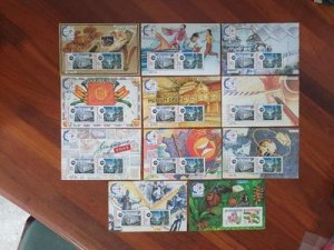 1995 Singapore '95 Set of 11 miniature sheets with matching serial number