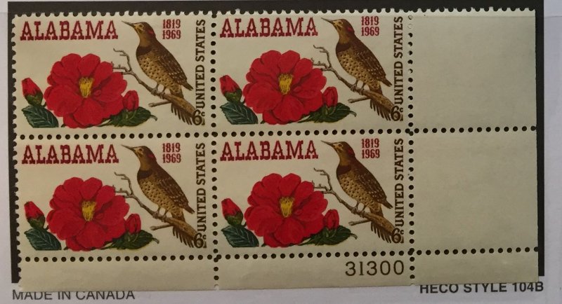 US #1375 PB (MNHOG) [Plate Block Mint No Hinge Original Gum] Alabama