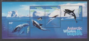 Australian Antarctic Territory L97a Whales Souvenir Sheet MNH VF