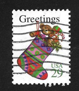 SC# 2872 - (29c) - Christmas Stocking, used single