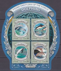 2016 Maldive Islands 6310-6313KL Marine fauna - Dolphins 10,00 €