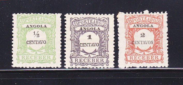 Angola J21-J23 MHR Postage Due Stamps