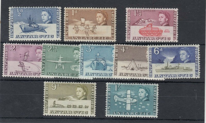 British Antarctic Territories QEII 1963 Pictorial Set To 1/- SG1/10 MNH JK3858