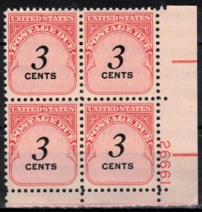 USA - Postage Due - Scott J91 MNH Plate No 26661