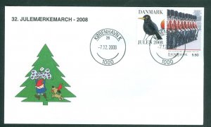 Denmark Cover. 2008. Santa.Dog. Copenh.“Christmas Seal Walk # 32 Sc# 1400. #03