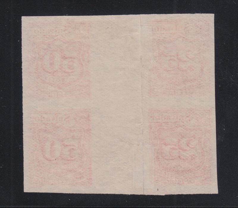 Salvador Sc J23, J24 MNG. 1896 25c & 50c Postage Dues, se-tenant Gutter Block