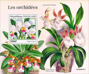 TOGO - 2022 - Orchids  - Perf Souv Sheet #1 - Mint Never Hinged