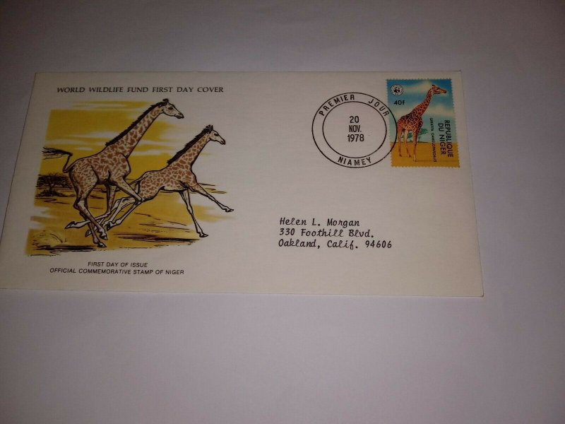 Niger 1978 Giraffe World Wildlife fund First Day Cover