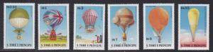 St. Thomas & Prince # 555-560, Hot Air Balloons, NH, 1/2 CAt.