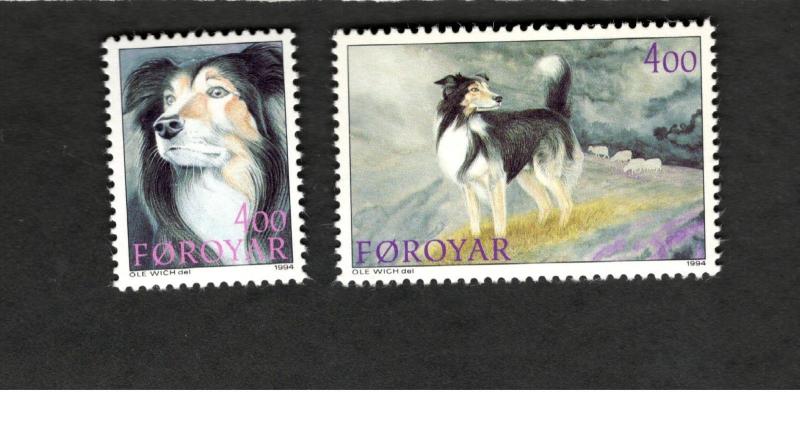 1994 Faroe Islands Denmark SC #266-67SHEEPDOGS  MNH stamps