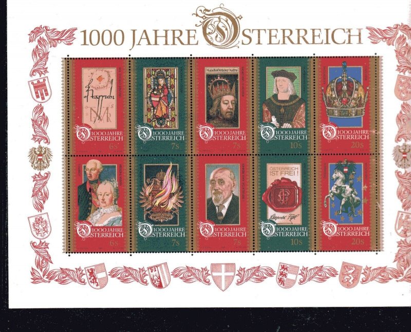 AUSTRIA #1710  1996  MILLENIUM   MINT VF NH  O.G  SHEET 10 (xx)
