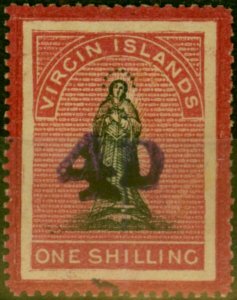 Virgin Islands 1888 4d on 1s Black & Rose-Carmine SG42 Fine MM-Variant 3