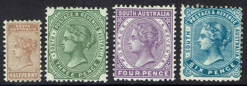 SOUTH AUSTRALIA 1883 QV SET 1/2D - 6D PERF 13 */**