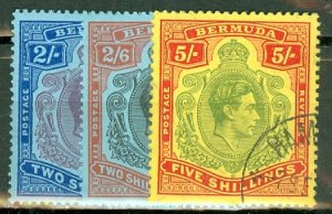 IX: Bermuda 123a, 123b, 124, 124c mint; 125 used CV $74; scan shows only a few