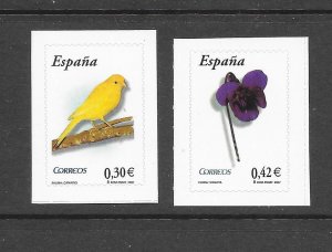 BIRDS - SPAIN #3486-7 BIRD & FLOWER  MNH