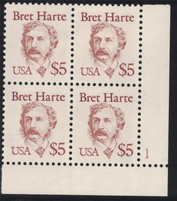 US Stamp Scott #2196 Mint NH Plate Block of 4 Bret Harte