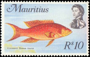 Mauritius #356, Incomplete Set, High Value, 1969, Fish, Hinged, Damaged Gum