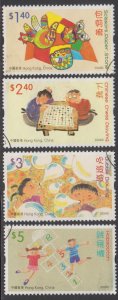 Hong Kong 2004 Children Games Stamps Set of 4 Fine Used .