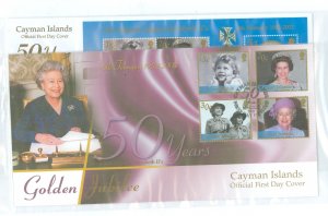 Cayman Islands 844-48 Elizabeth 50th anniv of reign FDC