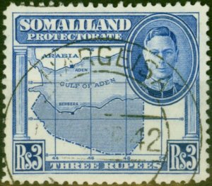 Somaliland 1942 3R Bright Blue SG115 V.F.U