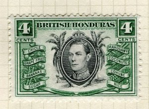 BRITISH HONDURAS; 1938 early GVI pictorial issue Mint hinged 4c. value