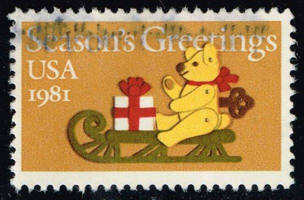 US #1940 Felt Bear on Sleigh; used (0.25)