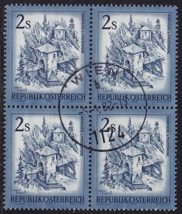 Austria - 1974 - Scott #961 - used block of 4 - Inn Bridge