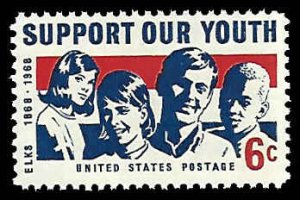 PCBstamps   US #1342 6c Support Our Youth-Elks, MNH, (31)