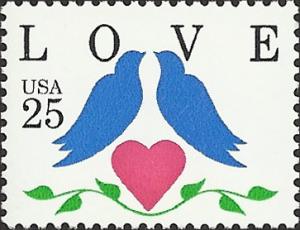 # 2440 MINT NEVER HINGED LOVE STAMP 2 DOVES