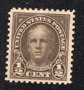 US 1925 1/2c olive brown Hale, Scott 551 MH, value = 30c