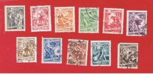 Yugoslavia  #343-354   VF used  Occupations   Free S/H