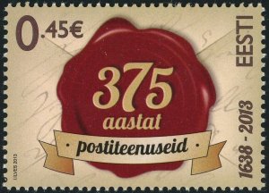 Estonia 741 Regular Postal Services 375th Anniversary 0.45€ Stamp 2013 Eesti MLH