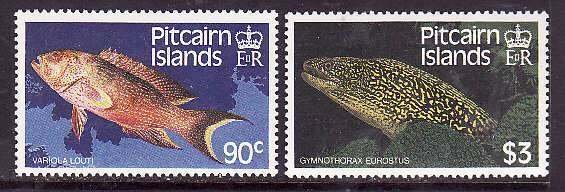 Pitcairn-Sc#295-6- id12- unused NH set-Fish-Marine Life-1988-please note that th