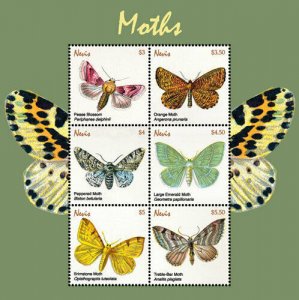 Nevis 2018 - Moths - Sheet of 6v - Scott 1957 - MNH